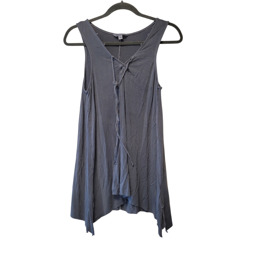 AE American Eagle Soft & Sexy Sleeveless Gray Tunic Top Lace Up Design S